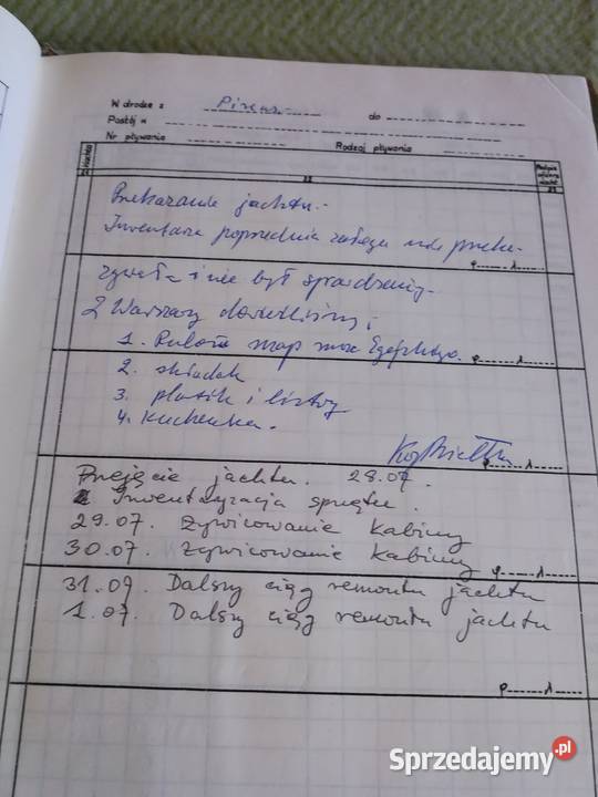 Dziennik Jachtowy sy West 197273 UNIKAT PRL Szczecin