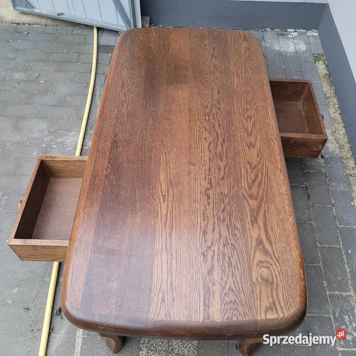 Ława dębowa z szufladami i grubym blatem lubelskie Zamość