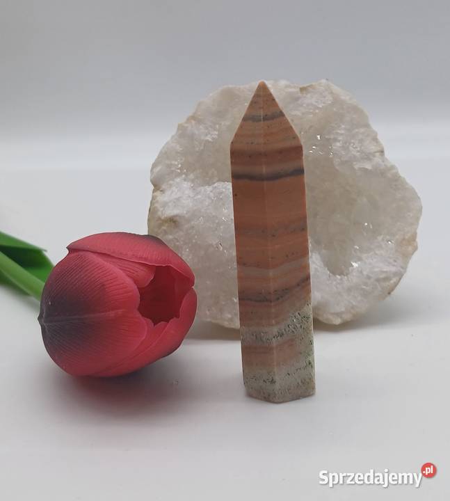 Naturalny jaspis obelisk stożek stojący 71mm Olsztyn