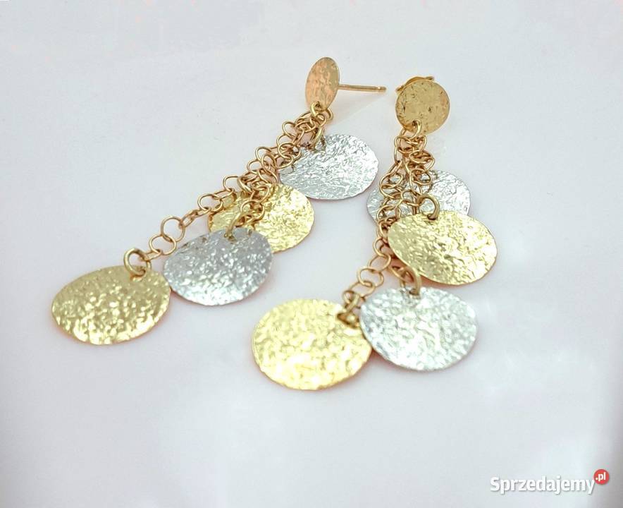 25 Kolczyki Złote pr585 Długie 7 Talarki Z 1245 Kolczyki Poznań