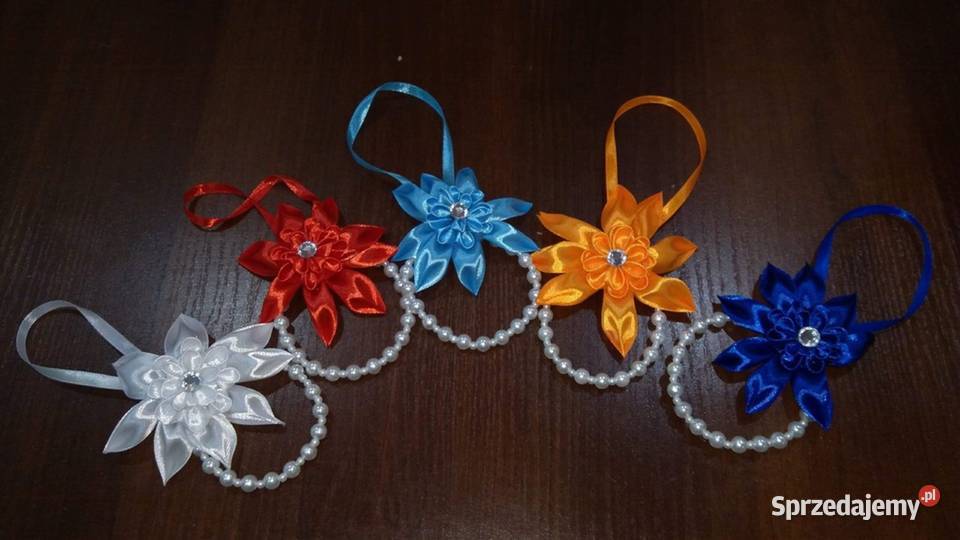 Wiszący kwiat kwiatek z perełkami perełki Antyki, Sztuka, Kolekcje Krosno Odrzańskie