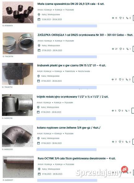 trójnik mufa kolano króciec zwężka stalowa Pozostałe wielkopolskie