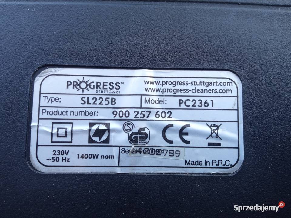 Odkurzacz workowy PROGRESS PC2361
SL225B Warszawa