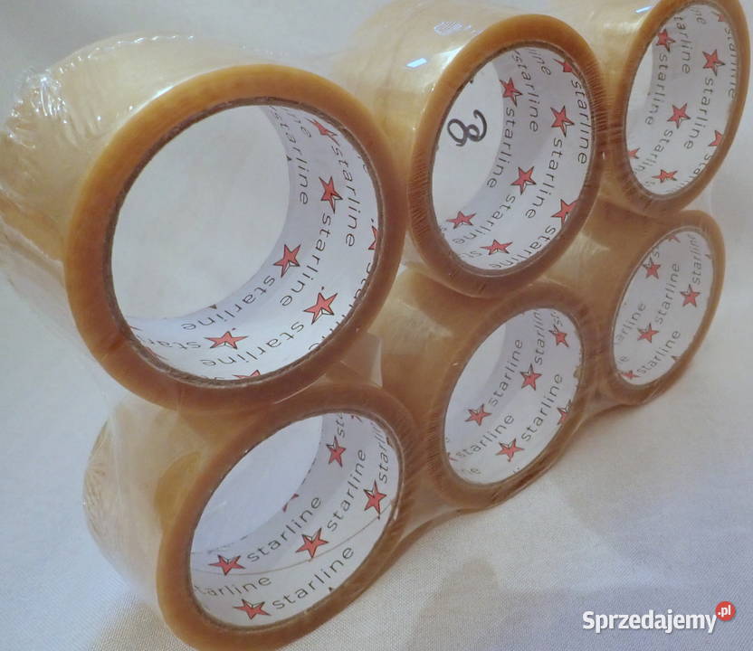 Taśma klejąca pakowa bezbarwna 60m Mocna Siewierz