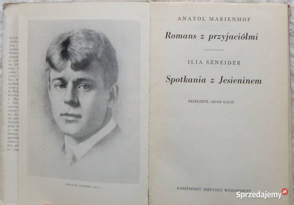 Spotkania z Jesieninem Anatol Marienhof Ilia twarda z obwolutą mazowieckie Warszawa