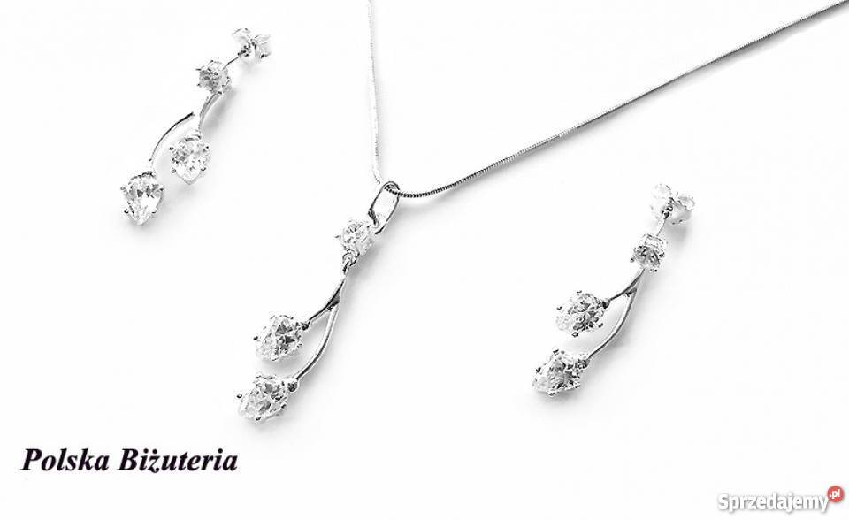 Polska Biżuteria Mega Śliczny Srebrny Komplet podlaskie Białystok