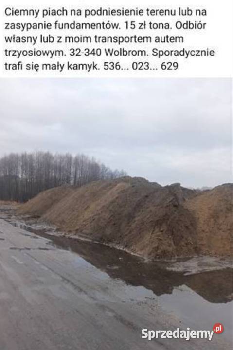 Ciemny piach ziemia 15 tona Kaliś