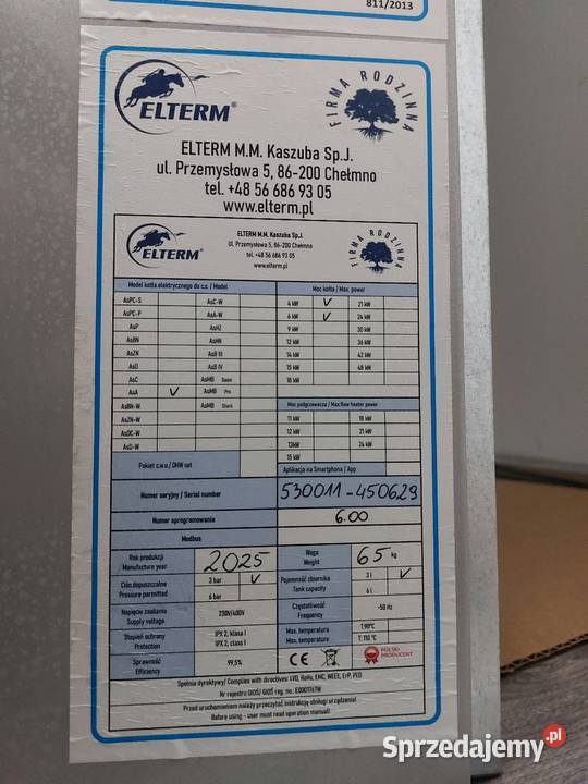 Dwufunkcyjny kocioł elektryczny Elterm Koszalin
