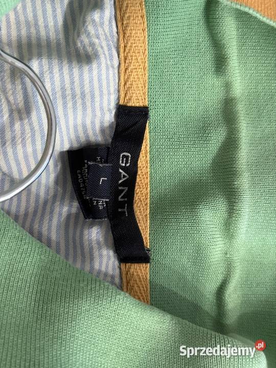 Koszulka Polo Gant L stripes zielono żółta Odzież codzienna świętokrzyskie Skarżysko-Kamienna