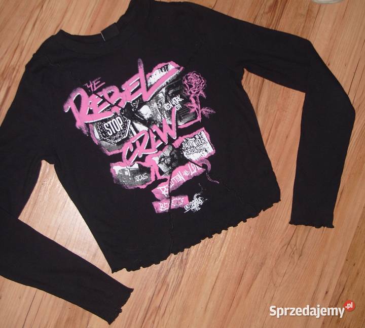 Bluzeczka z nadrukiem BERSHKA Prążek r SM Rawicz