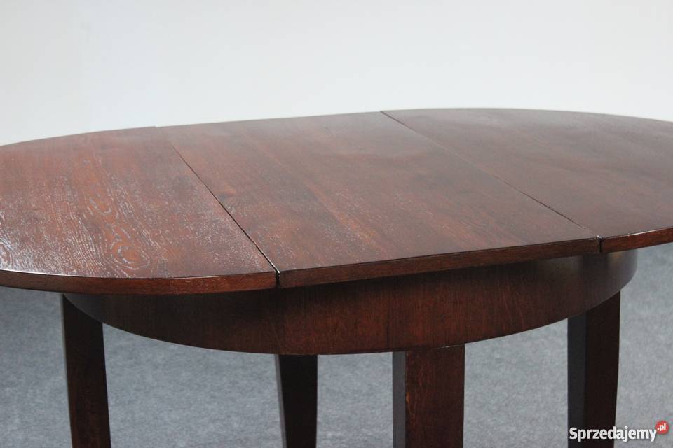 Dębowy stół okrągły rozsuwany renowacji 220 do Zielonka