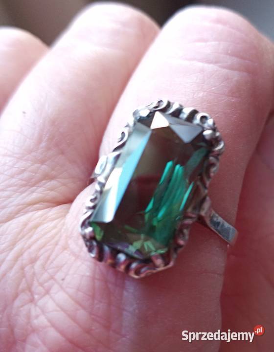 Niezapominajki z turkusem srebrny pierscionek małopolskie Nowy Sącz sprzedam