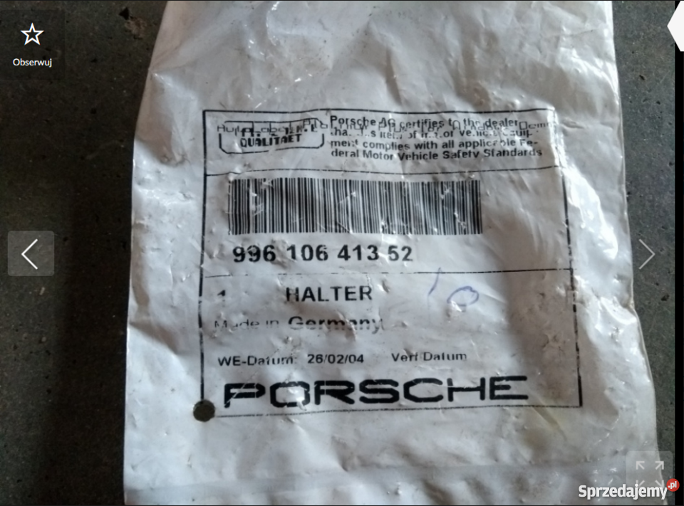 Uchwyt wspornik Porsche 996 Pilzno sprzedam