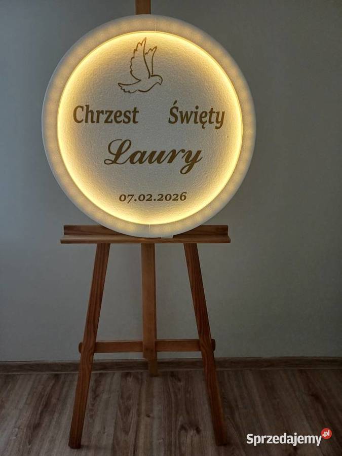 Koło z oświetleniem dekoracja Chrzest Święty Dom i Ogród Dobrzyca