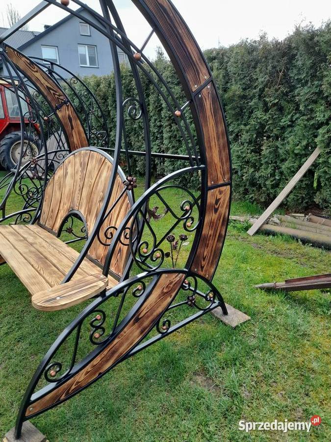 Huśtawka ogrodowa metalowa kuta czarny