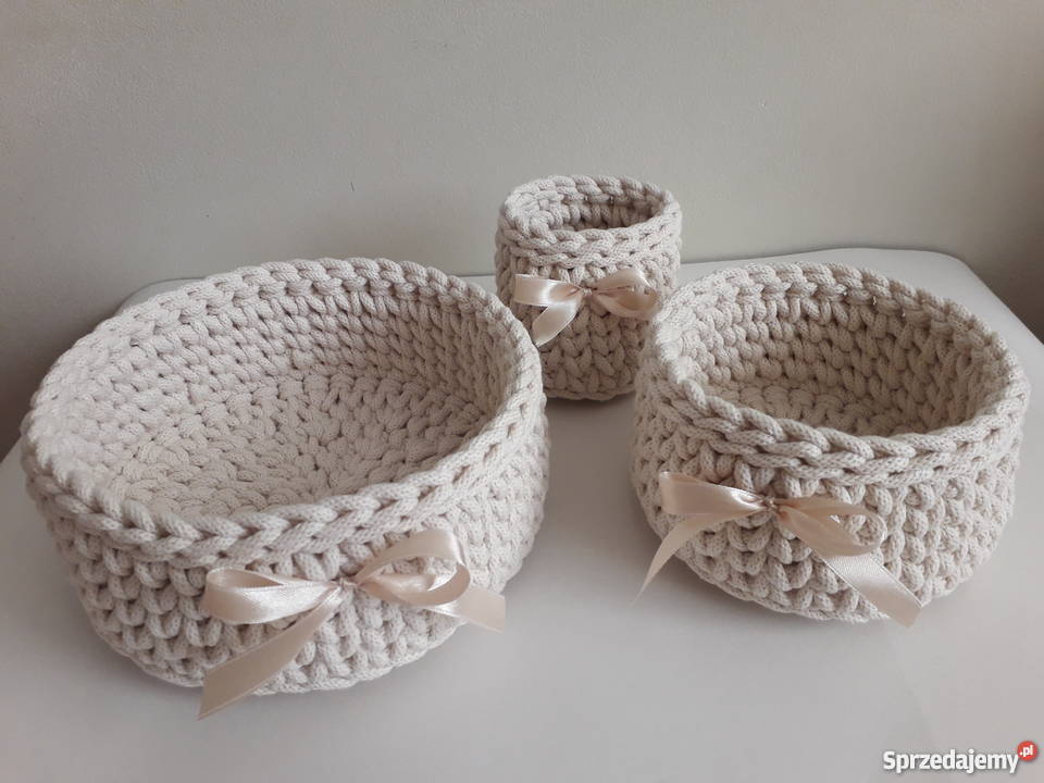 Koszyki ze sznurka bawełnianego komplet 3 kujawsko-pomorskie Bydgoszcz