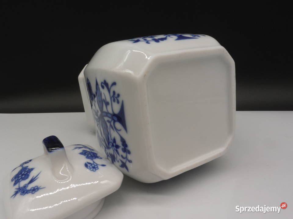 Porcelanowy Pojemnik Kuchenny na Sól Wzór Raszków