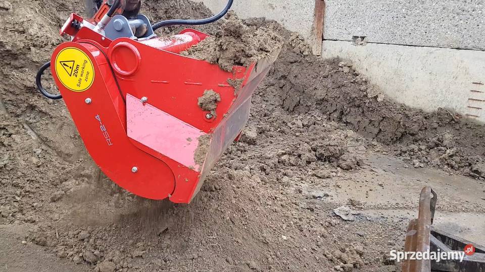 Łyżka przesiewająca do minikoparki ziemia humus