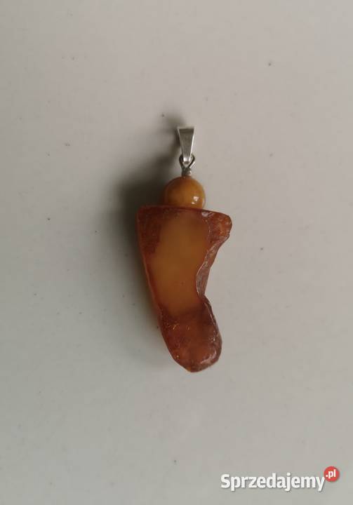 Zawieszka artystyczna bursztyn surowy srebro srebro Biżuteria Toruń