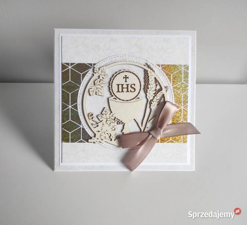 Kartka ręcznie robiona na Komunię świętą Łódź