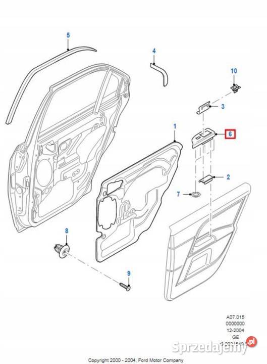 RAMKA PANELU SZYB PRAWY TYŁ FORD MONDEO 0007 lubelskie