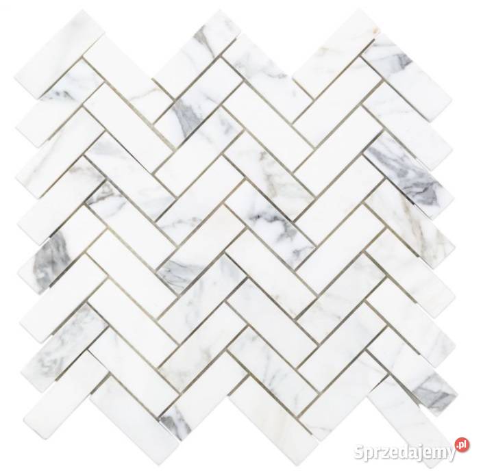 Płytki w jodełkę CALACATTA CARRARA 10x30 WYSOKI łódzkie