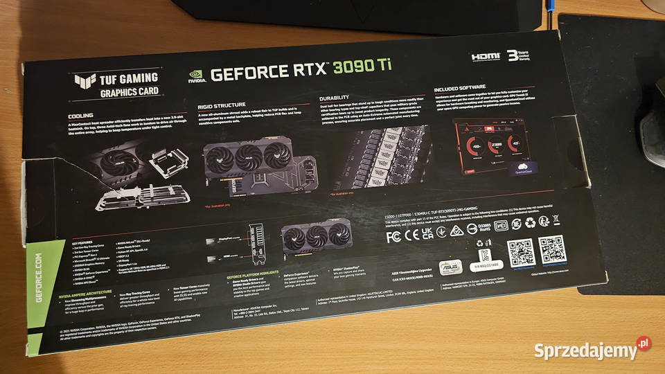 Karta graficzna Nvidia RTX3090Ti 24Gb VRAM aktywne