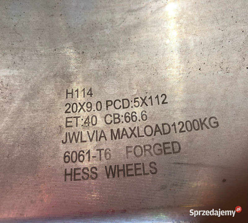 Felgi HESS H114 VW Mercedes Vito Klasa V 9Jx20 Gostyń