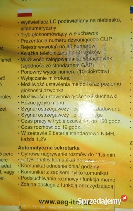 Teflon stacjonarny AEG z autom sekretarką Spirit Koszalin