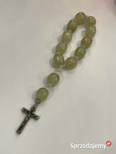 Dziesiątka różańca z serpentynu z metalowym małopolskie
