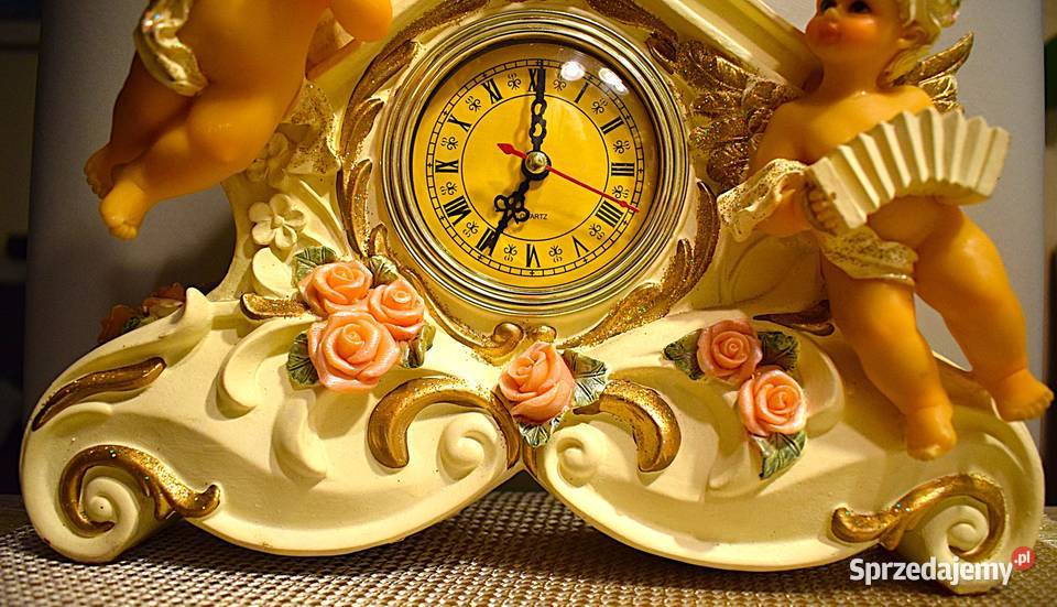 Zegar kominkowy z Cherubinkami wykonany z żywicy kujawsko-pomorskie Chełmno