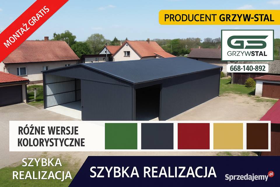 BLASZAK WIATA MAGAZYN GARAŻ BLASZANY Konstrukcja Białobrzegi