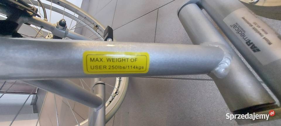 Wózek ALUMINIOWY INWALIDZKI AR300 NOWY Sprzęt rehabilitacyjny i ortopedyczny Częstochowa