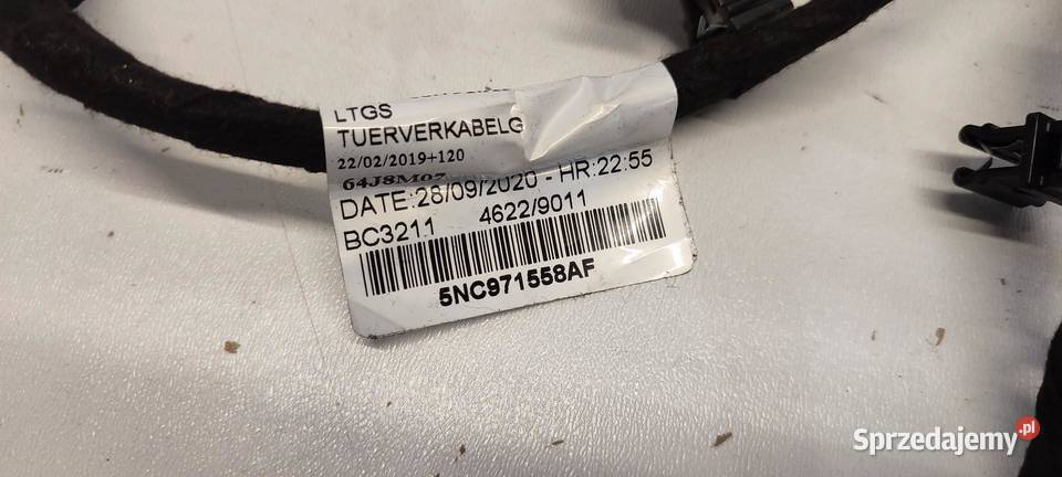 VW TIGUAN II WIĄZKA OŚWIETLENIA DRZWI Materiały instalacyjne sprzedam
