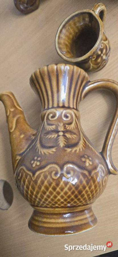 Dzbanek karafka kubek świecznik PRL brązowy śląskie Tarnowskie Góry sprzedam