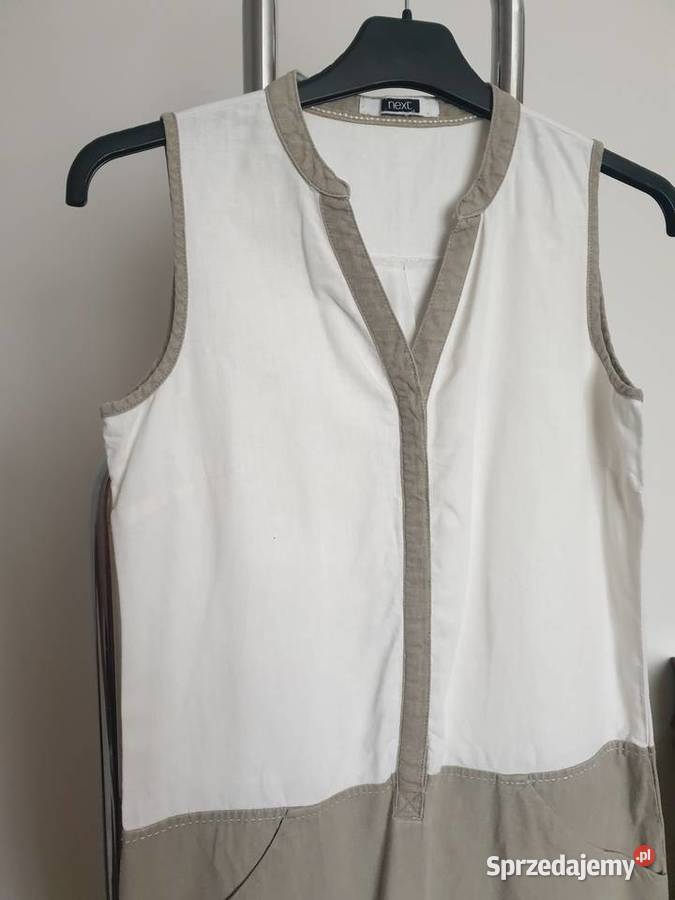 Sukienka letnia szmizjerka M krem khaki len Radom sprzedam