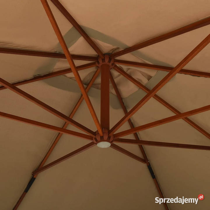 Wiszący parasol z drewnianym słupkiem 400x300