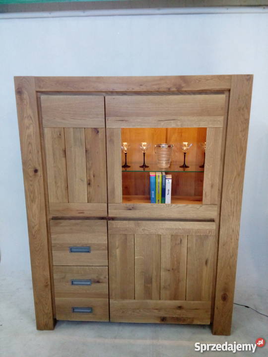 Nowa drewniana witryna Oświetlenie led Habufa 135cm Opole sprzedam