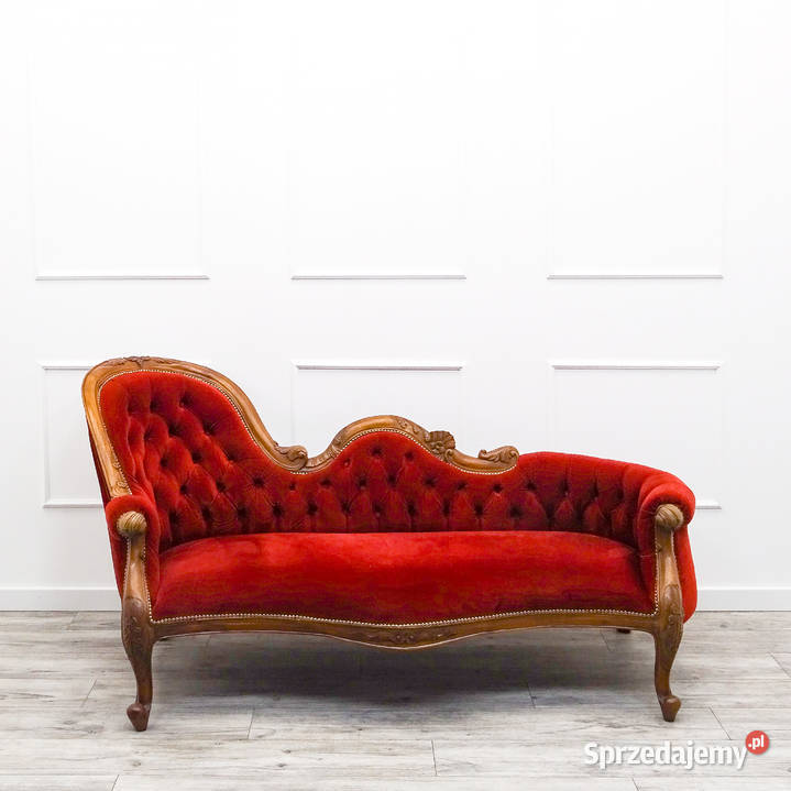 Bordowy SZEZLONG LUDWIK stylowa SOFA Sofy i kanapy Kalisz sprzedam