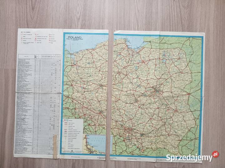 Poland Map of Camping Sites mapa turystyczna małopolskie Kraków sprzedam