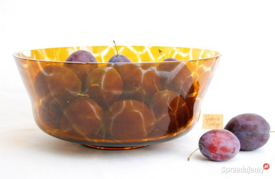 Misa miska miodowe szkło żółe polskie szkło PRL Lublin