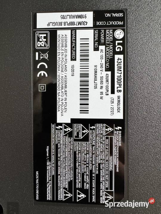 Telewizor LG 43 4K UHD model 43UM7100PLB
