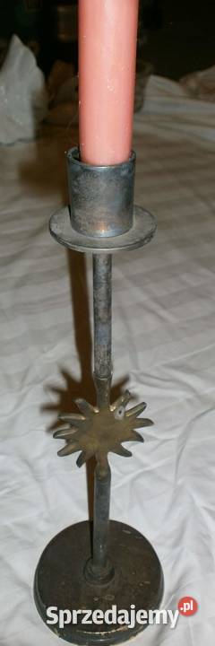 Świecznik metalowy stary Antyki