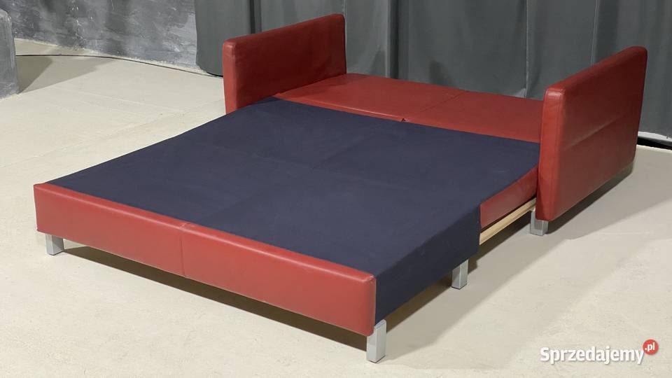Czerwona skórzana sofa dwuosobowa z funkcją Sofy i kanapy sprzedam