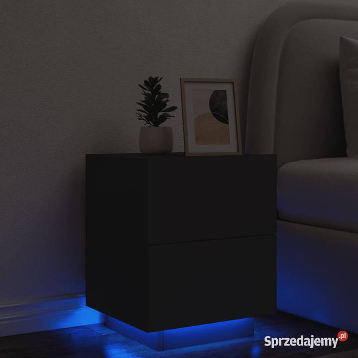 Szafka nocna z LED czarna materiał Warszawa