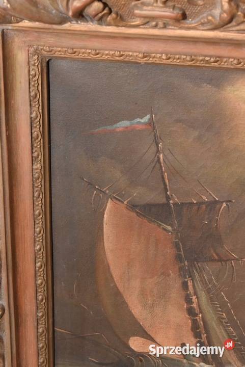 Łódź Na Wzburzonym Morzu Marynistyczny Obraz sprzedam