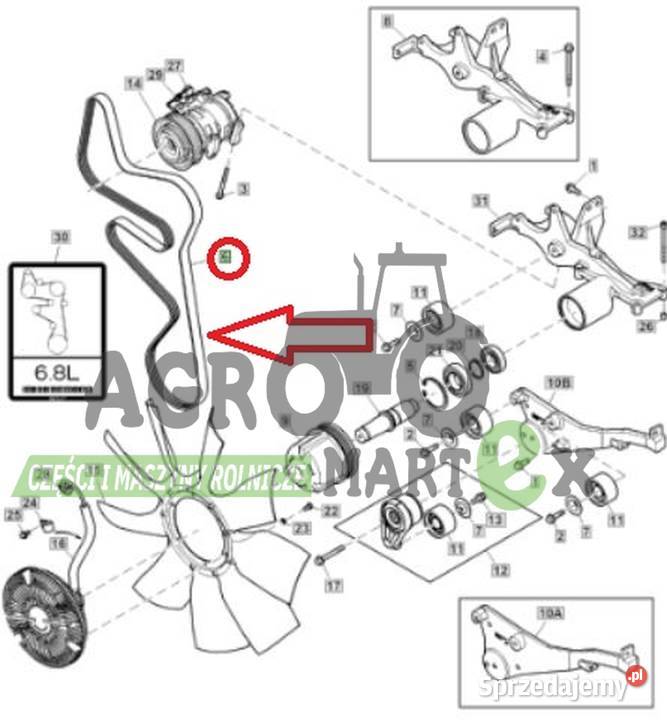 R540112 PAS WIELOKLINOWY 7210R 7230R L2730 JD Wichrów
