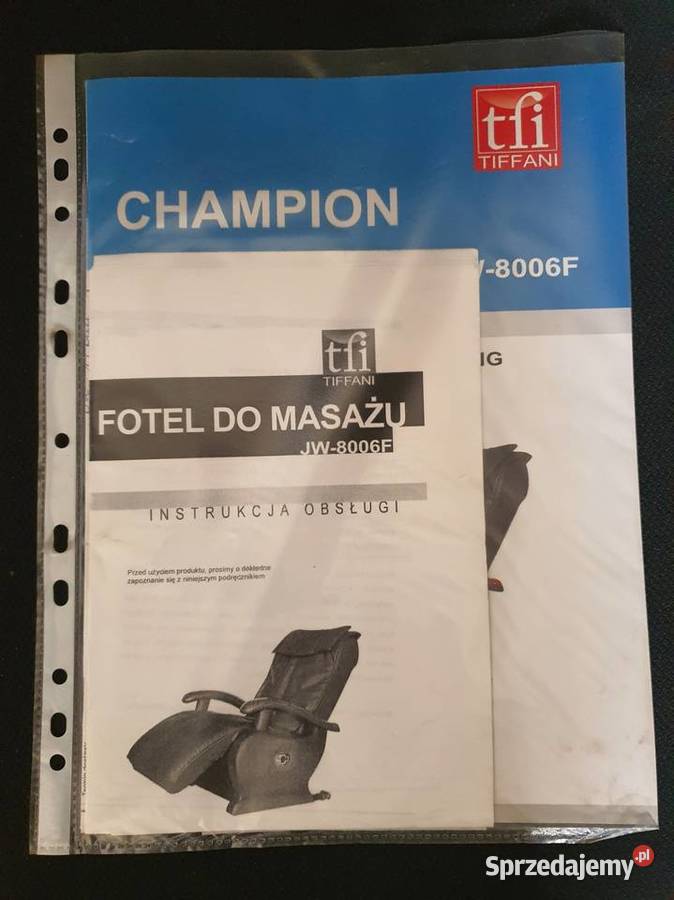 fotel do masażu Tiffani Champion JW8006F mazowieckie