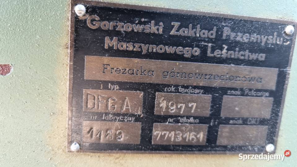 Frezarka górnowrzecionowa GOMA DFGA pomorskie
