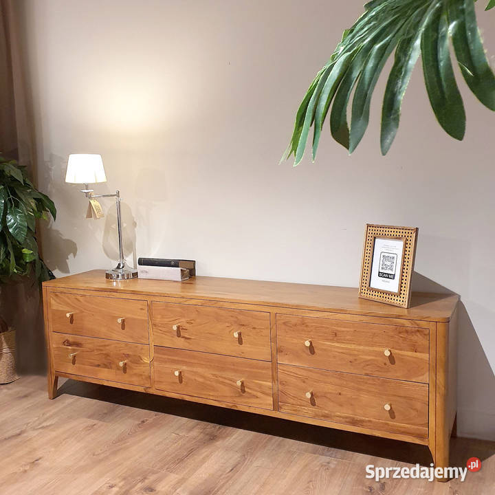 Niska komoda drewniana MILANO 175 z szufladami z